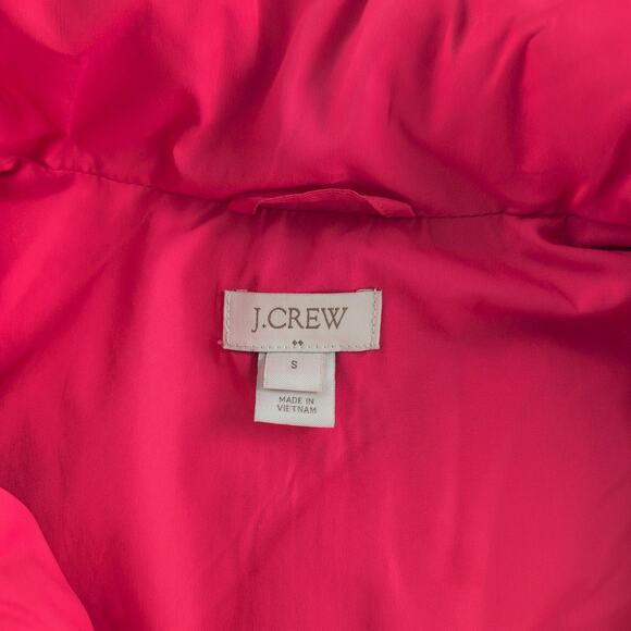 J. Crew Down Quilted Puffer Vest Coral Pink Women's Size Small - Picture 3 of 8